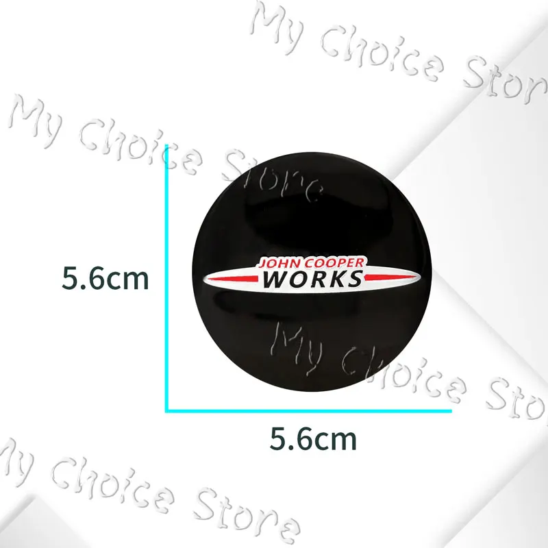 JCW John Cooper Works Logo Emblem Car Wheel Center Hub Caps Waterproof Stickers For Mini Cooper JCW R55 R57 F55 F56 F58 4Pcs