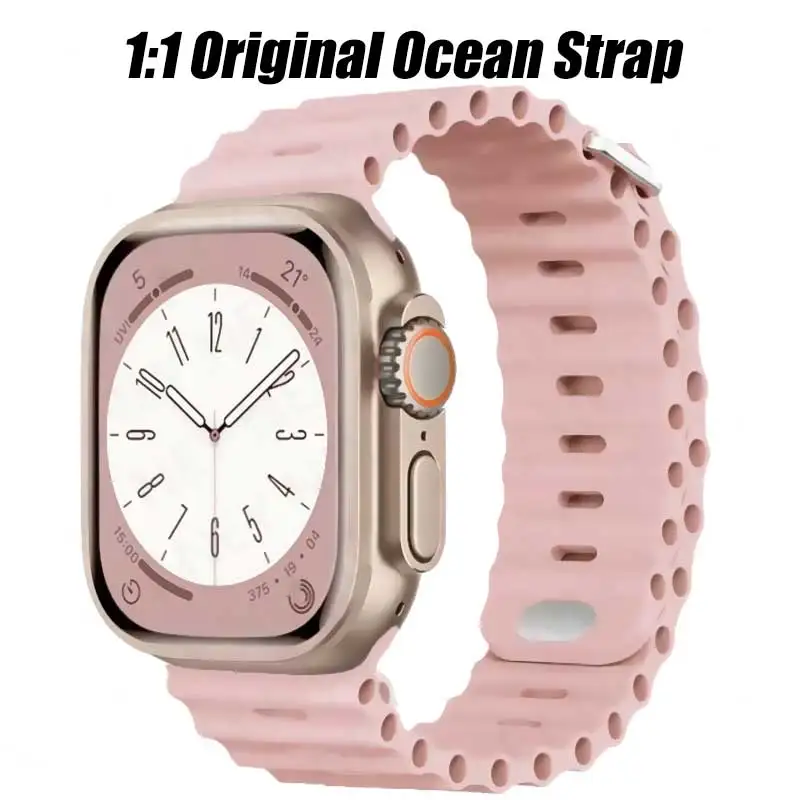 Strap For Apple watch ultra band 49mm 44mm 45mm 41mm 40mm 38mm 44 45 mm 1:1 Original Ocean belt iWatch series 10 9 8 7 se bands