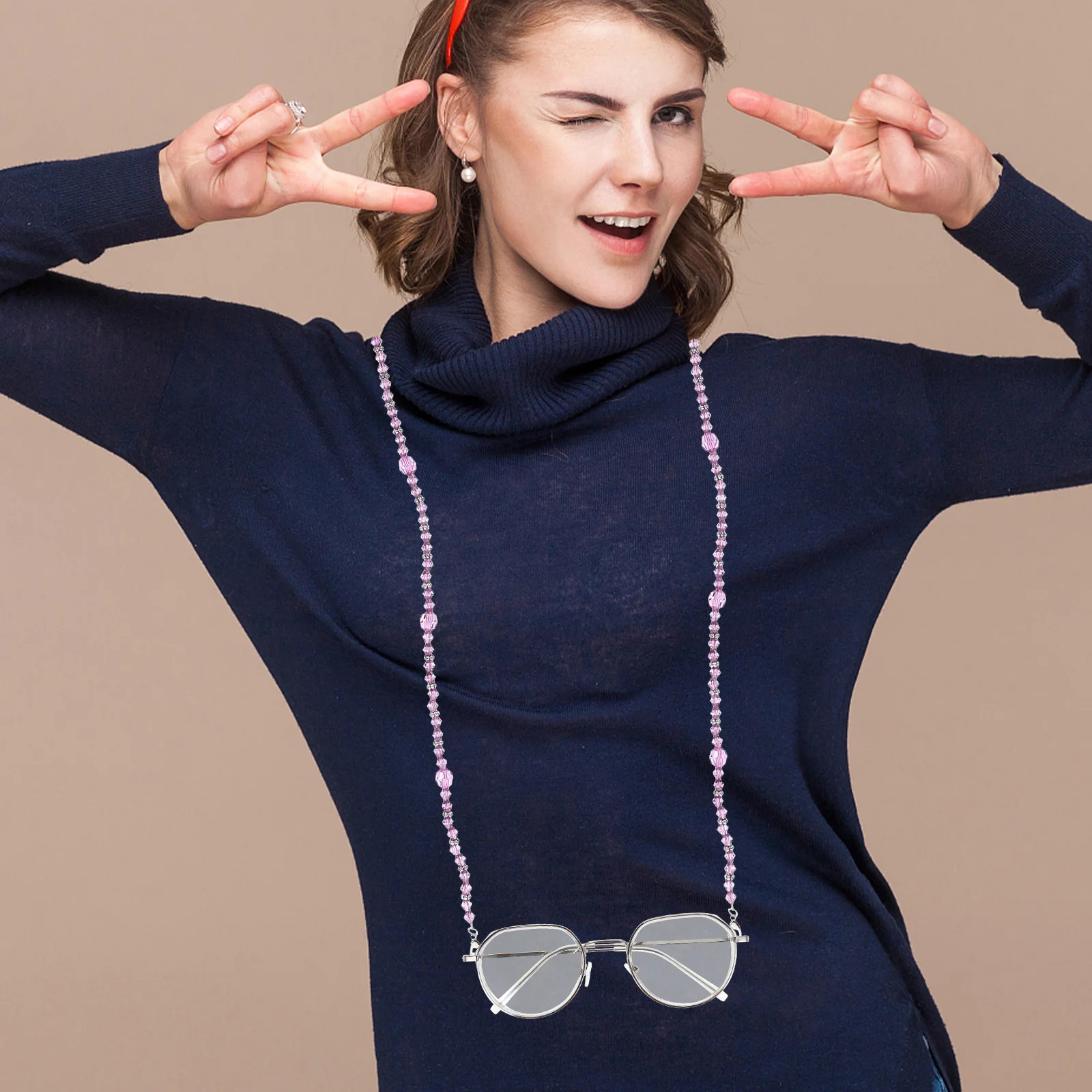 

2Pcs Anti-Skid Glasses Chain Handmade Beading Eyeglass Holder for Sports Travel Daily Use Prevent Glasses Falling Spectacles