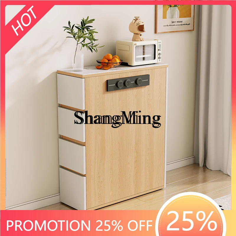 

ZYY wholesale movable rock middle island table small apartment dining table side cabinet integrated against the wall storage