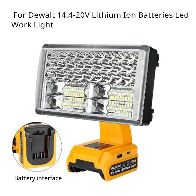 BTCL LED Work Light For  14.4-20V Li- Battery 30W 3300LM Jobsite Light Wireless Floodlight Job Site Lamp For Car Repair