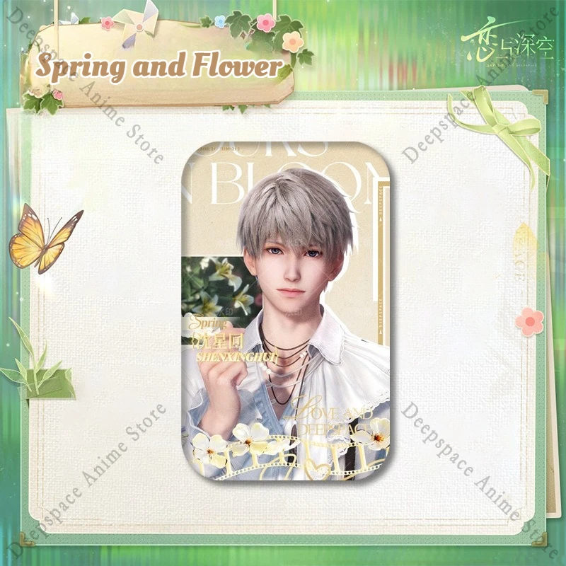 الحب والفضاء العميق سيلوس كاليب كزيفير زين رافاييل أنيمي تأثيري الربيع وزهرة مستديرة/مستطيلة شارة بروش لعبة المشجعين الهدايا