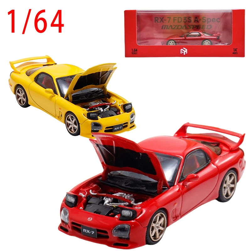 

FH Diecast 1/64 Scale Mazda Diecast Alloy Car Model RX7 FD3S A Spec Mazda Speed Play Vehicles Toys for Boys Original Box Toys