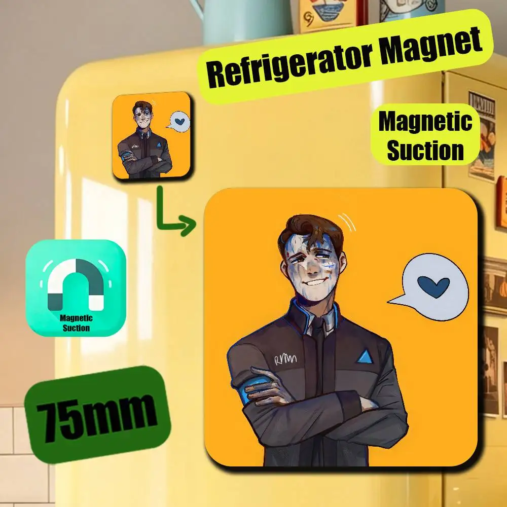 For Detroit Become Human Fridge Magnetic Cards Cover Metal Icebox Cabinet Custom Refrigerator Magnets