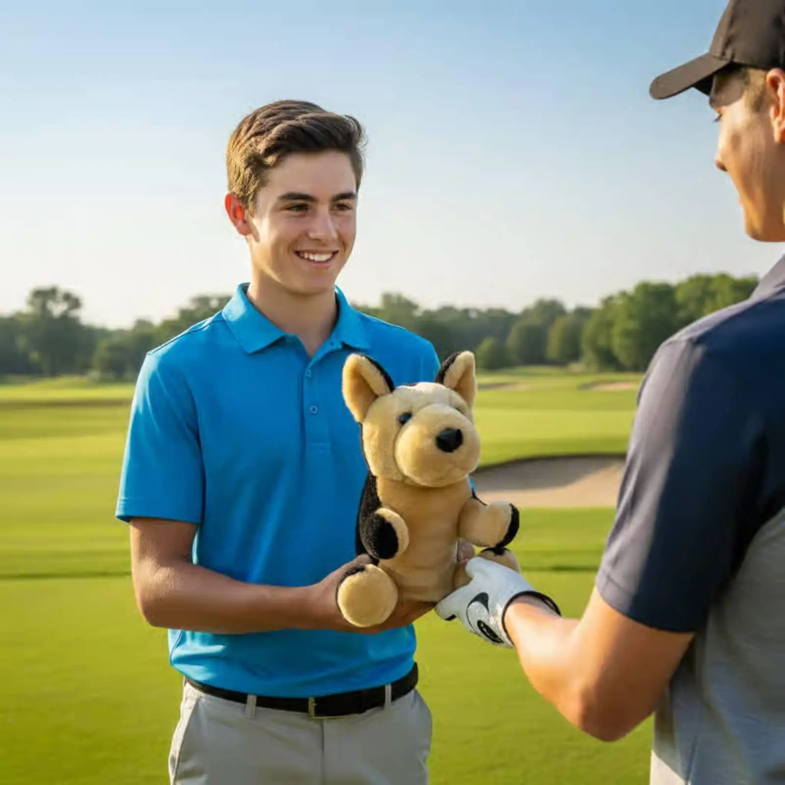 yellow-plush-golf-head-cover-for-driver-with-dog-face-design-thick-lining-club-protector-golf-equipment-for-fans