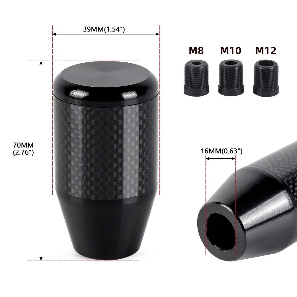 RASTP-Universal Carbon pattern Aluminum Alloy Shift Knob Car Modification Manual Gear Shift Knob For Most Car RS-SFN193