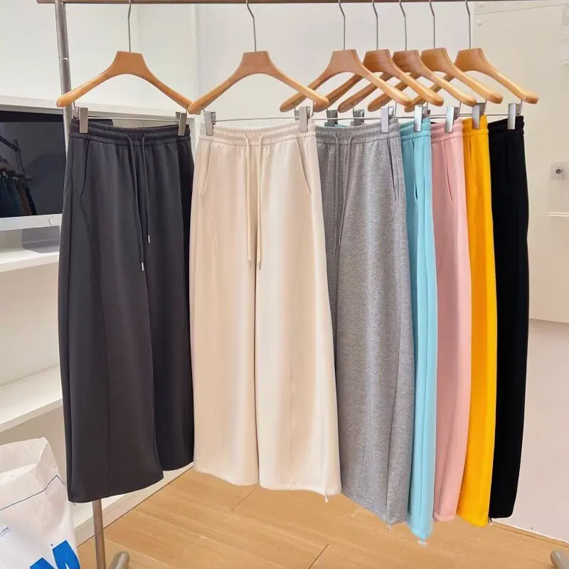 Spring 2026 Women's High Waist Wide Leg Pants Drapey Comfortable Loose Fit Casual Long Trousers Lazy Versatile Casual Pants