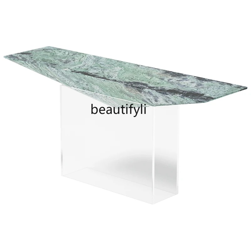 

Italian minimalist entrance table light luxury entrance cabinet against the wall marble acrylic entrance table customization