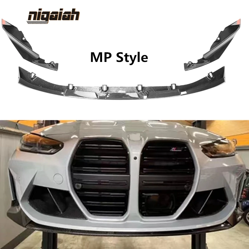 

Dry Carbon Fiber Car Front Bumper Splitter Lip Body Kit Spoiler Diffuser Lip For BMW 3 Series 4 Series G80 G82 G83 M3 M4 2021+