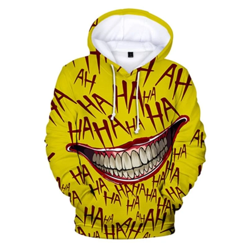 Haha Joker Fashinon 3D Hoodies Men Women Oversized HipHop Casual Hoodie Pullovers Hooded Sweatshirt Tracksuits Coat Kid Clothing