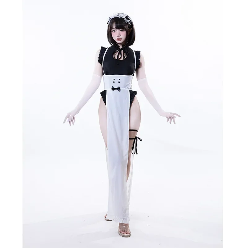 Disfraz de sirvienta linda y dulce, vestido largo, diseño original, uniforme con temática de anime, lencería para mujer, traje para fiesta privada