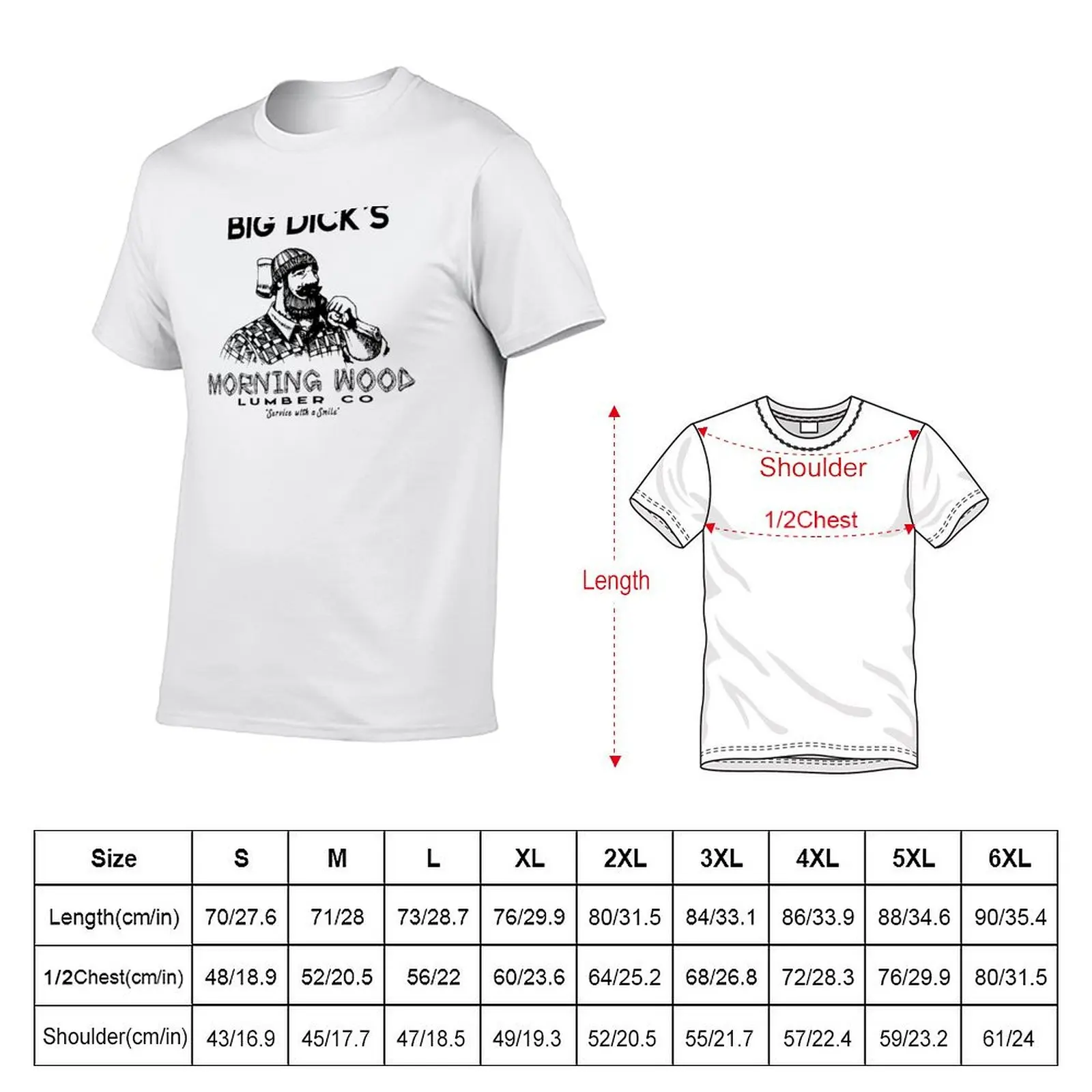 Morning Wood Lumber Company T-Shirt Large Size Basic Casual T-Shirt