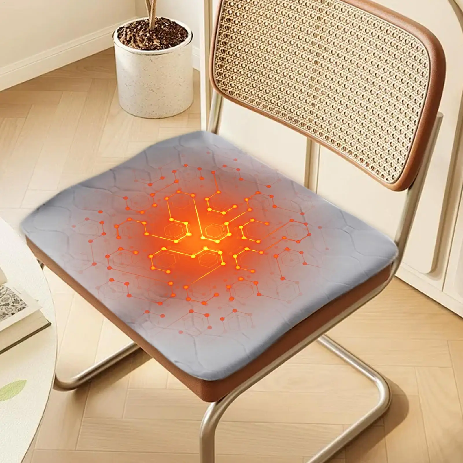 Heated Chair Pad 6 Temperature Settings Temperature Control Cushion Breathable Mat For Winter Wheelchair Travel Recliner Stadium