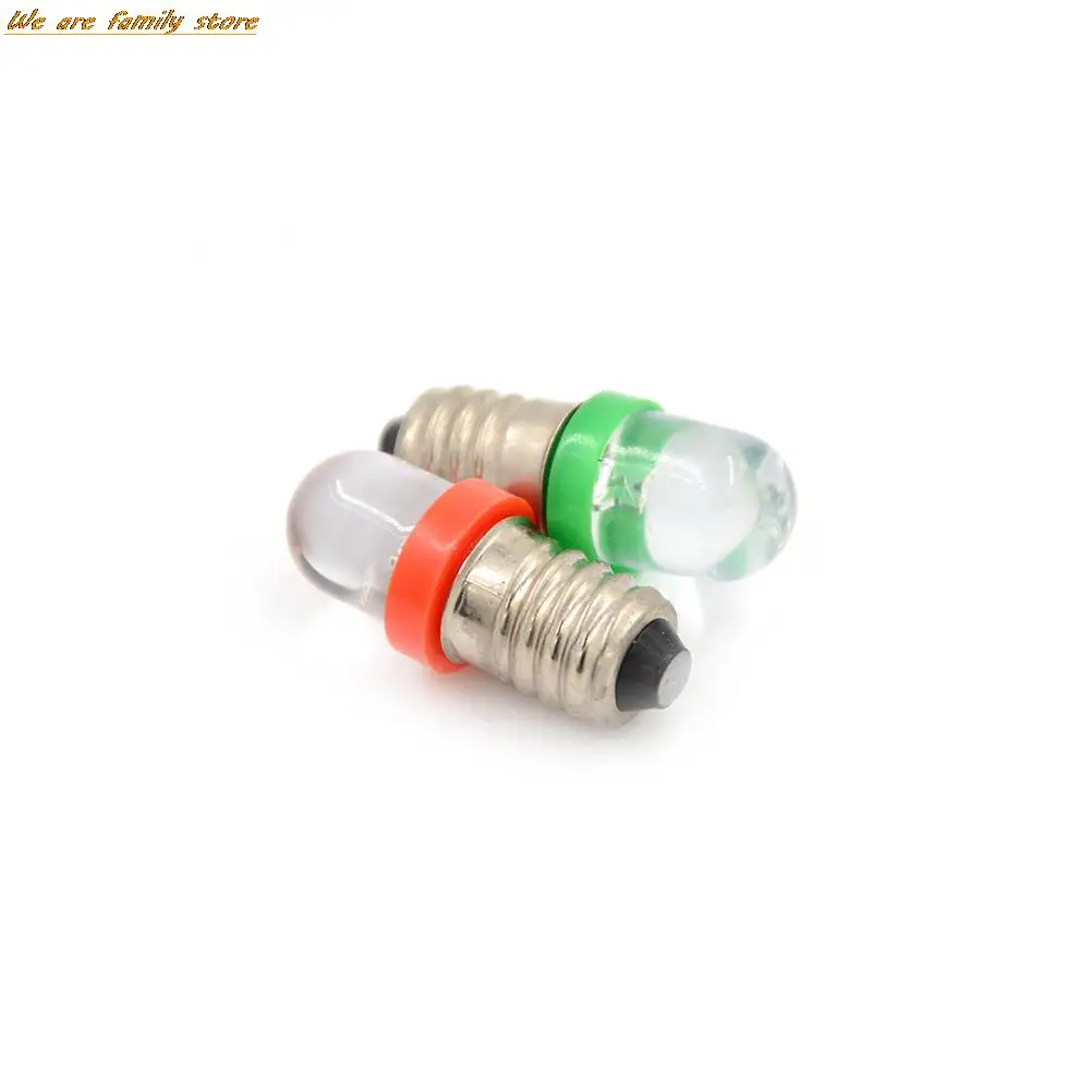 5 قطعة انخفاض استهلاك الطاقة E10 LED برغي قاعدة مؤشر لمبة الباردة الأبيض 6 فولت/12 فولت/24 فولت تيار مستمر ضوء لمبة بالجملة