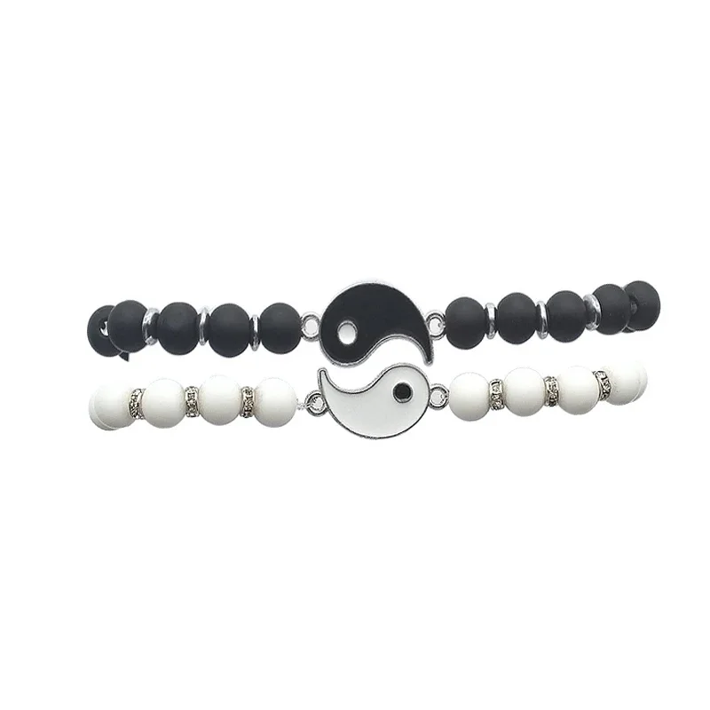 Tai Chi Perlen Paar Armbänder Für Frauen Männer Beste Freunde Yin Yang Gepaart Charms Perlen Armband Mode Schmuck Geschenke