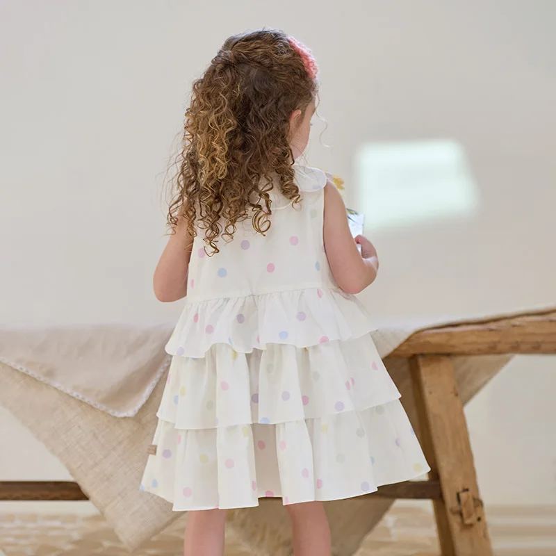 ديف بيلا فساتين الأطفال ربيع الخريف الفتيات أكمام تنورة القطن الحلو ملابس خارجية أنيقة حفلة الاطفال الملابس DB2251865 #3