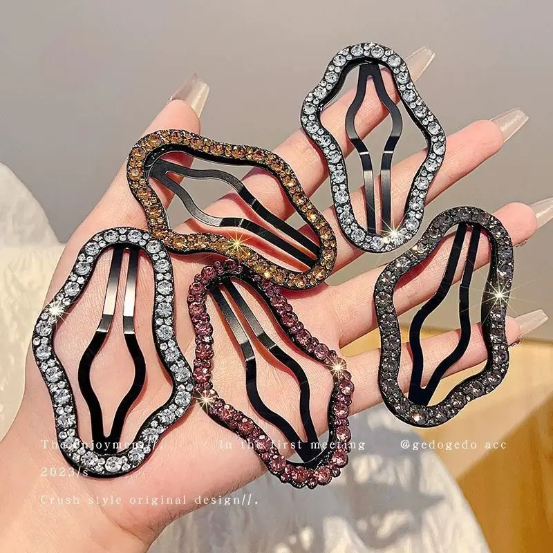 New Luxury Rhinestone Cloud Shaped Hair Clips Young Girls Student Broken Side Bangs BB Clip Pentagram Star Barrettes Hairpins