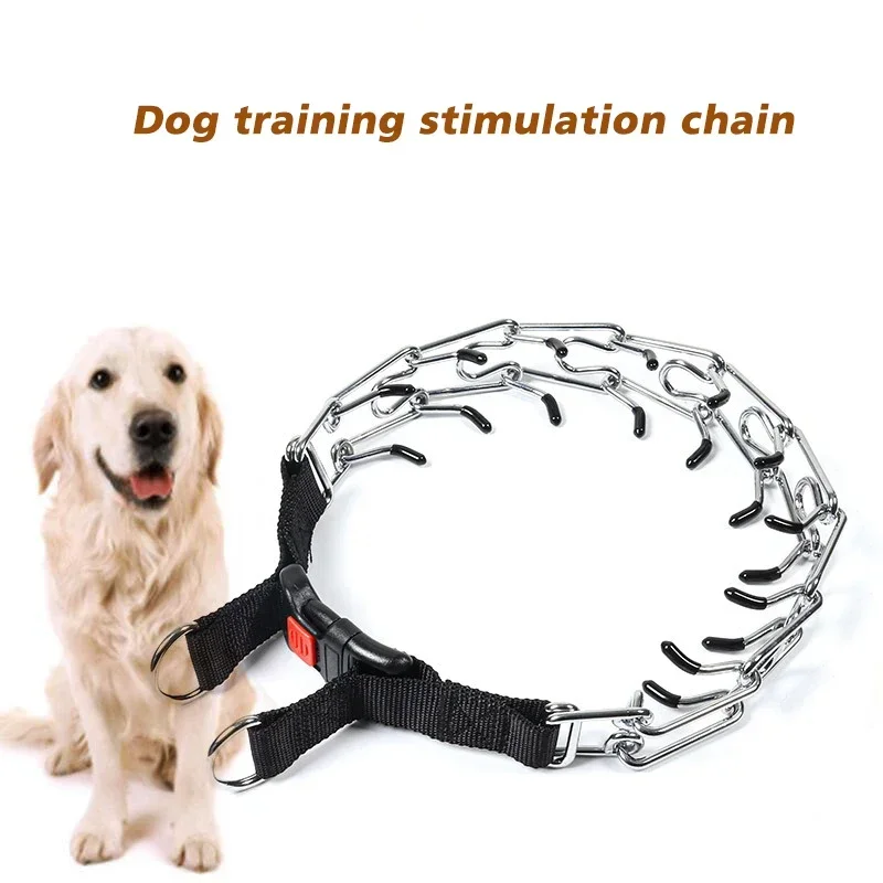 Adjustable Pet Dog Training Collar Metal Prong Collars Stainless Steel Spike Necklace with Quick Release Buckle Dogs Accessories