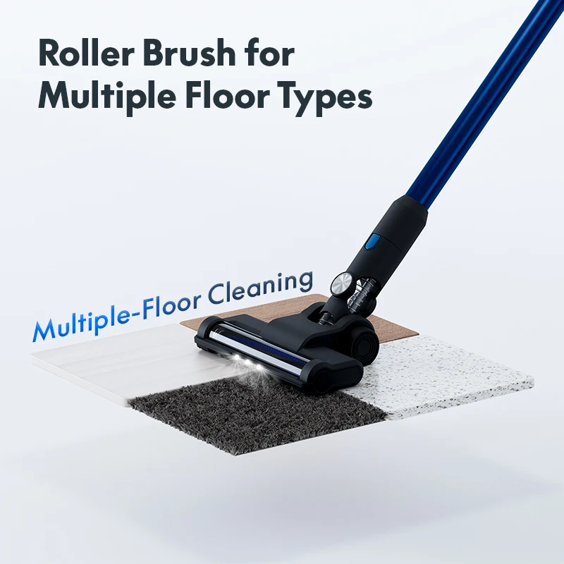 Cordless Vacuum Cleaner with 5-Stage HEPA Filtration, Dual-Mode 15Kpa/20Kpa Suction, Powerful Rolling Brush for Pet Hair