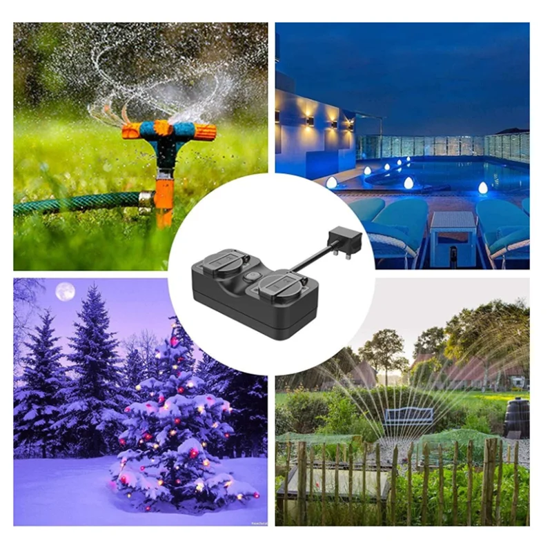 【جديد】مقبس طاقة خارجي ذكي يعمل بالواي فاي من الاتحاد الأوروبي مقاوم للماء IP44 لمقبس Homekit توقيت التحكم عن بعد لقابس Alexa EU