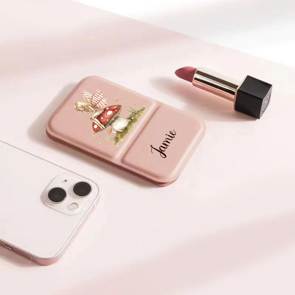 Custom PU Leather Folding Makeup Mirror Compact, lightweight, and easy to carry Office mini folding mirror Send your girlfriend