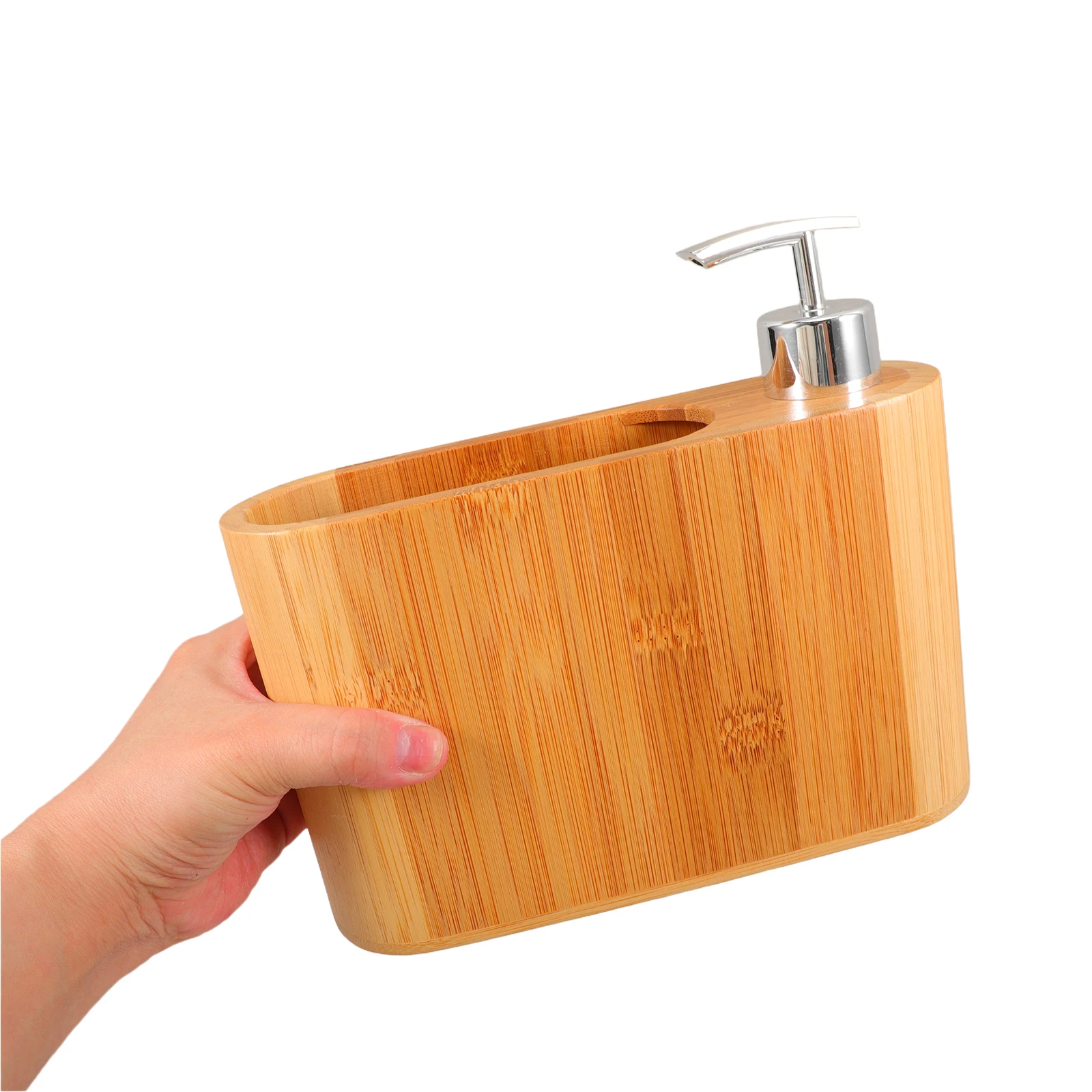 

Shower Gel Jar Bamboo Toothbrush Comb Storage Oval Soap Liquid Bottle Refillable Pump Dispenser H Lotion Container Bathroom
