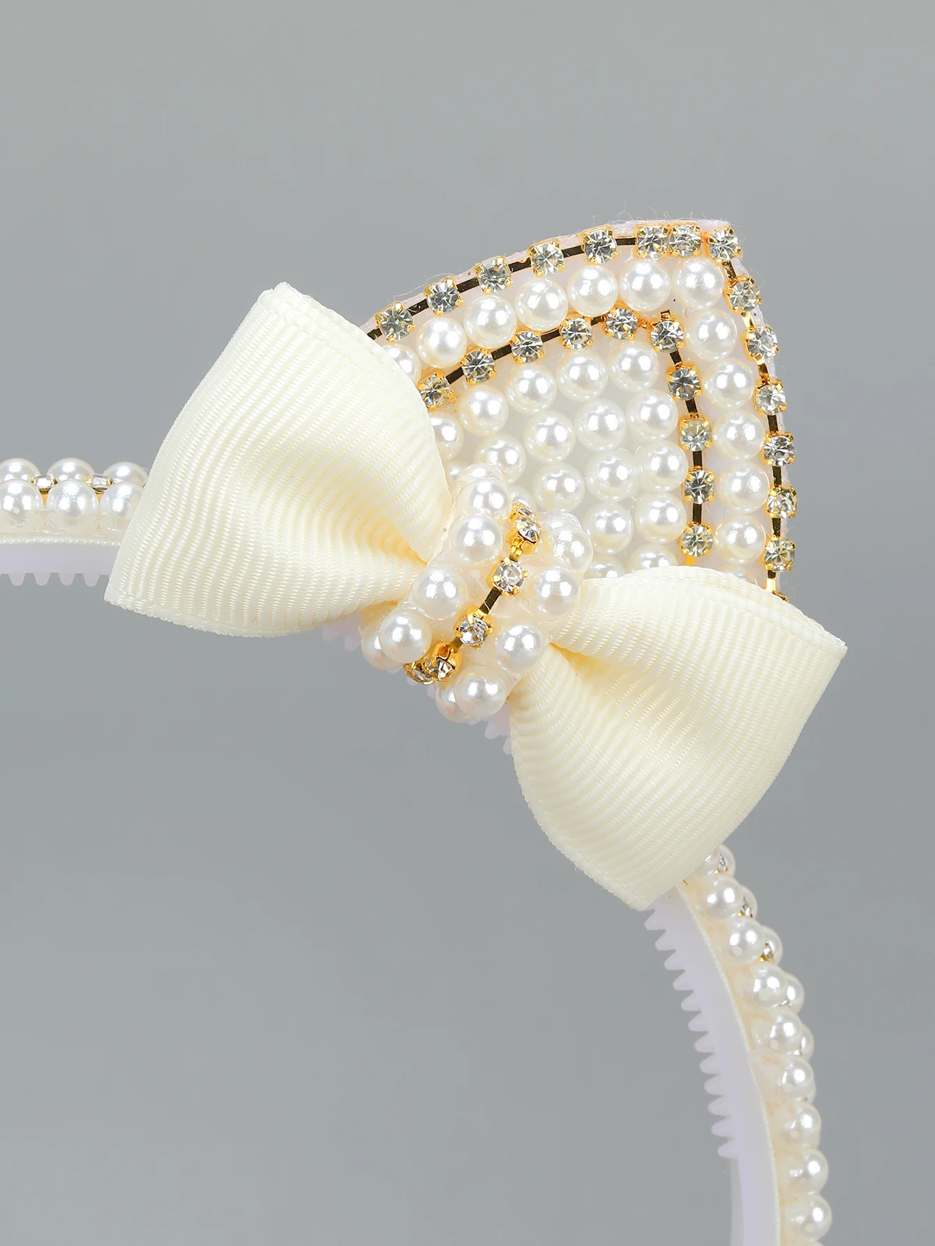1PC Elegant Cat Ear Pearl Hairbands Fashion Women's Rhinestone Headband Hair Hoop Hair Bands for Girls Hair Accessories image 3
