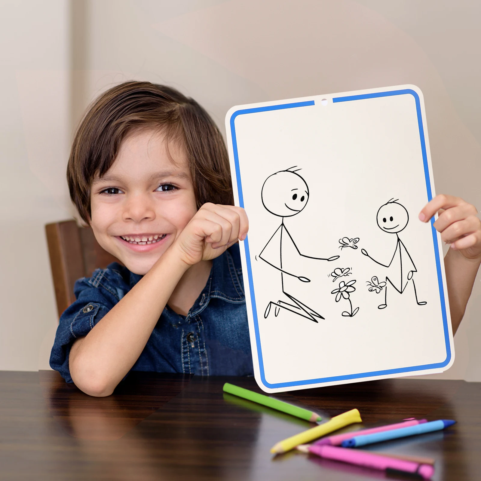 

Dual Sided Whiteboard 30.2x23cm Erasable Drawing Writing Board for Kids Students Teachers Small Lightweight Dry Erase Board Grid