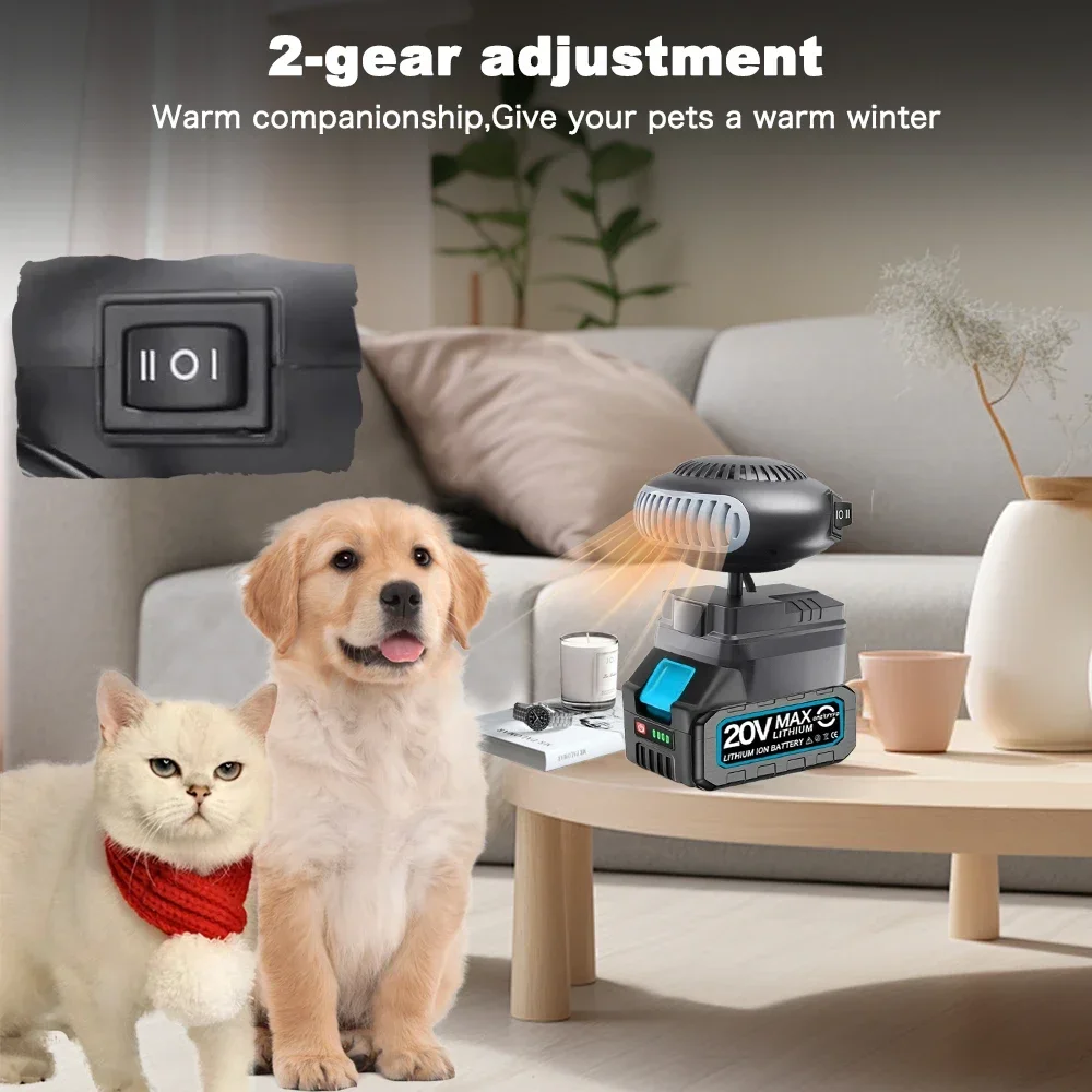 Heater Cold Defrosting Car Snow Demister Warm Wind Rotation Heating Fan for 18V Lithium-Ion Battery Indoor Outdoor Warmer