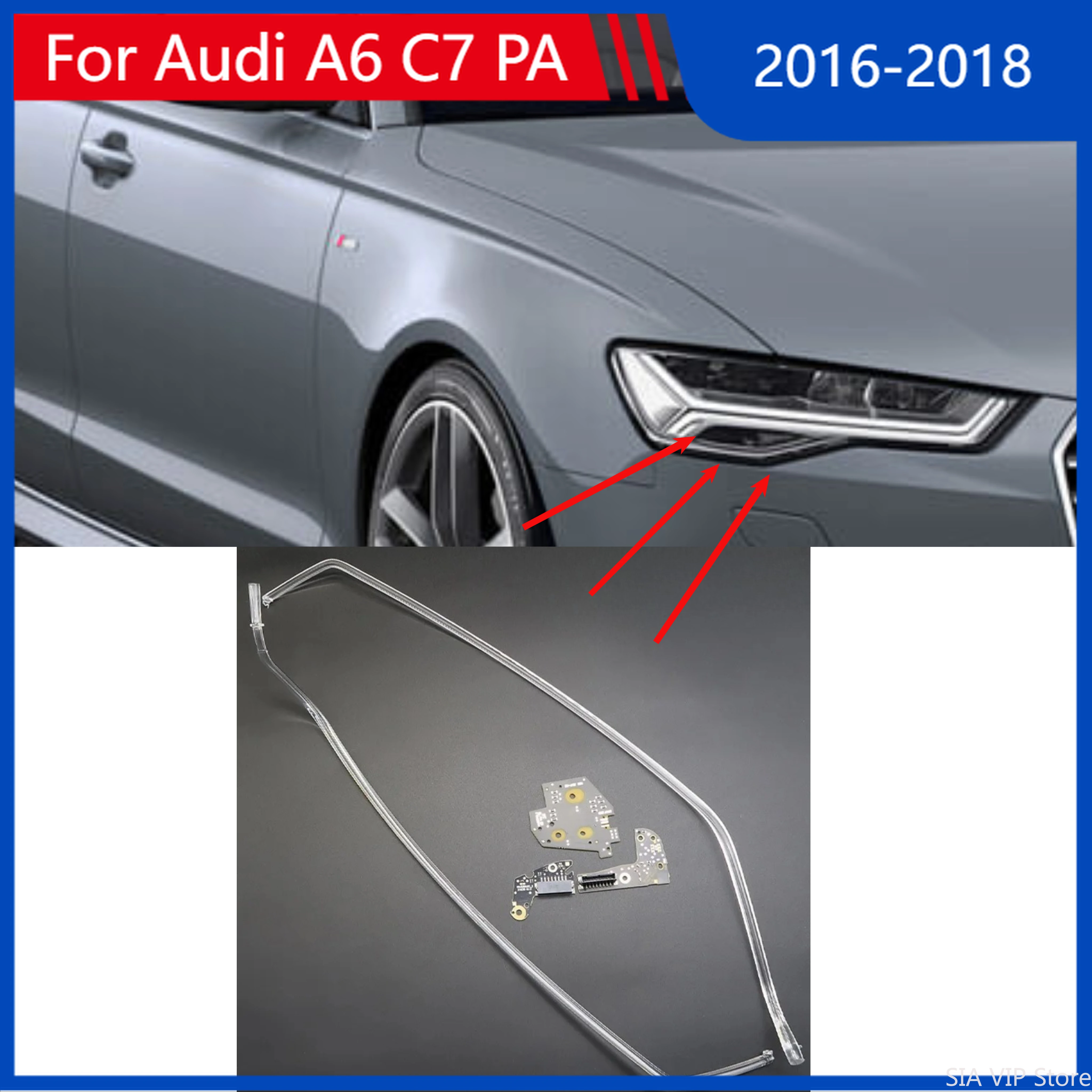 

For Audi A6 C7 PA 2016-2018 HIGH-SPEC Daytime Running Light Angel Eye Chip White Light LED Car Headlight DRL CHIP Lamp Tube