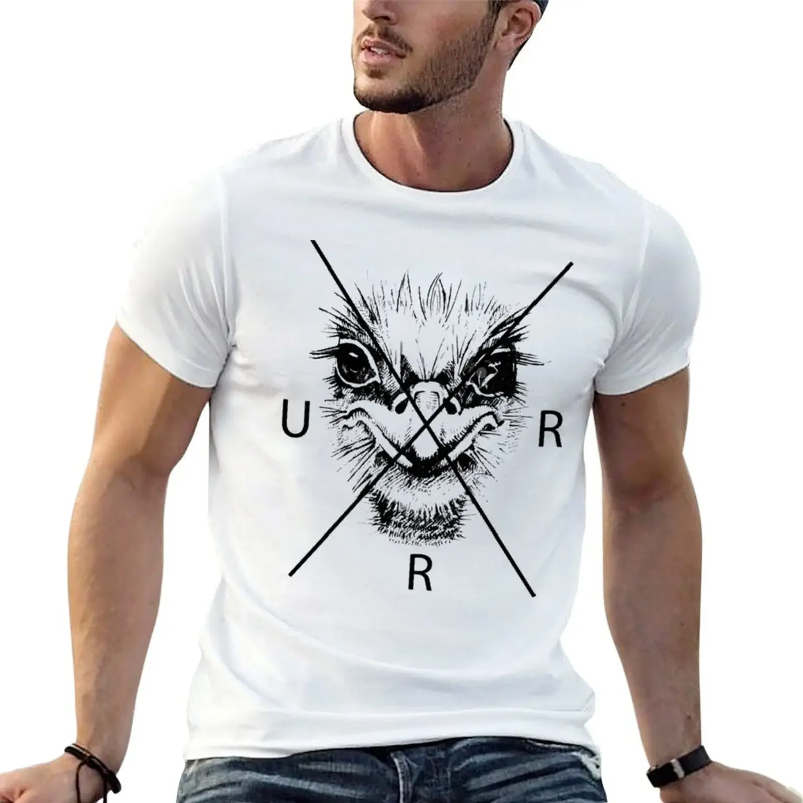 Urban rescue ranch V-Neck T-Shirt korean fashion graphic t shirt vintage men t shirts high quality