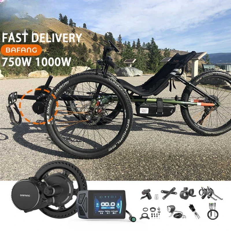 mid drive recumbent trike bicycle 750w electric rickshaw tricycle 1000w e trike 3 wheel adults