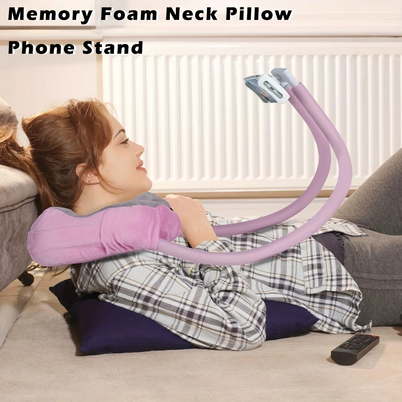 1pc U Pillow Neck Phone Holder Foam Airplane Pillow For Head Neck Pillow Lazy Phone Holder Bracket 360° Universal Tablet Stand