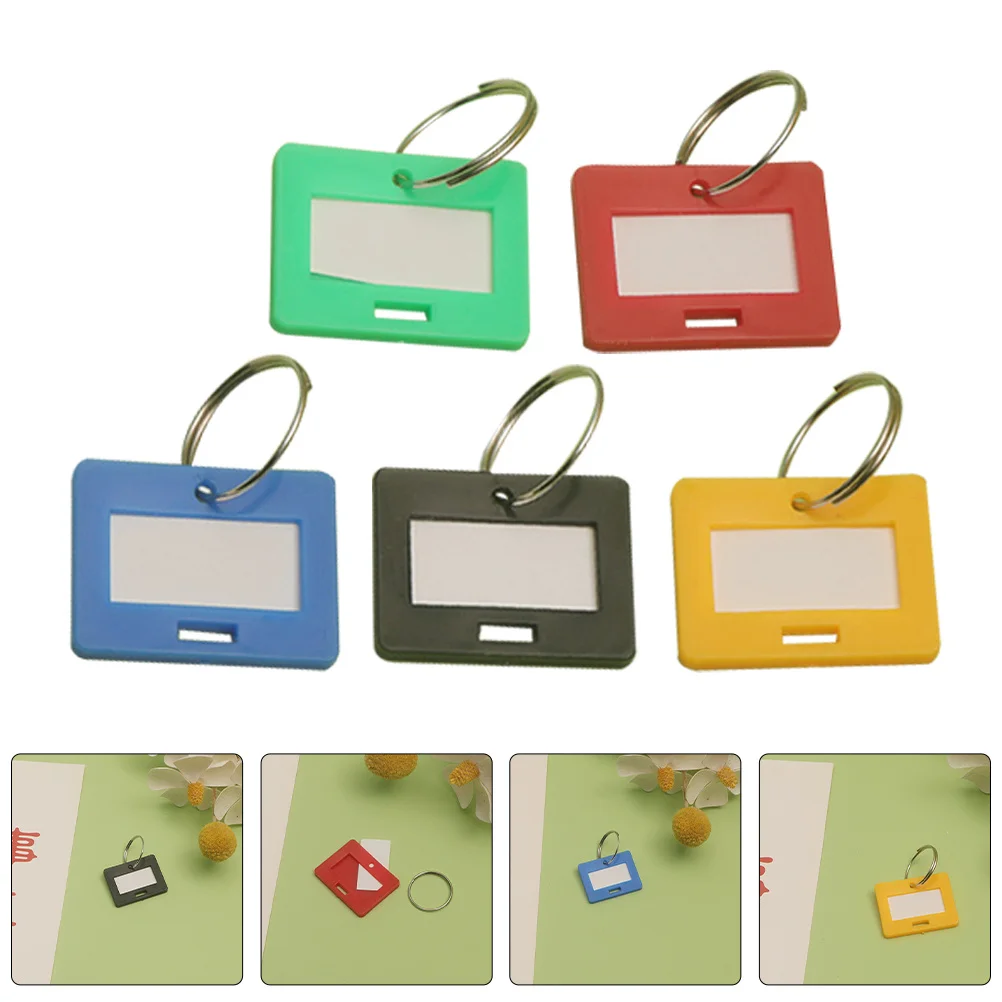 50 قطعة من علامات المفاتيح البلاستيكية على شكل دائري ملصقات مفاتيح ملونة لتنظيم أمتعة السفر والسيارة والمكتب المنزلي #1