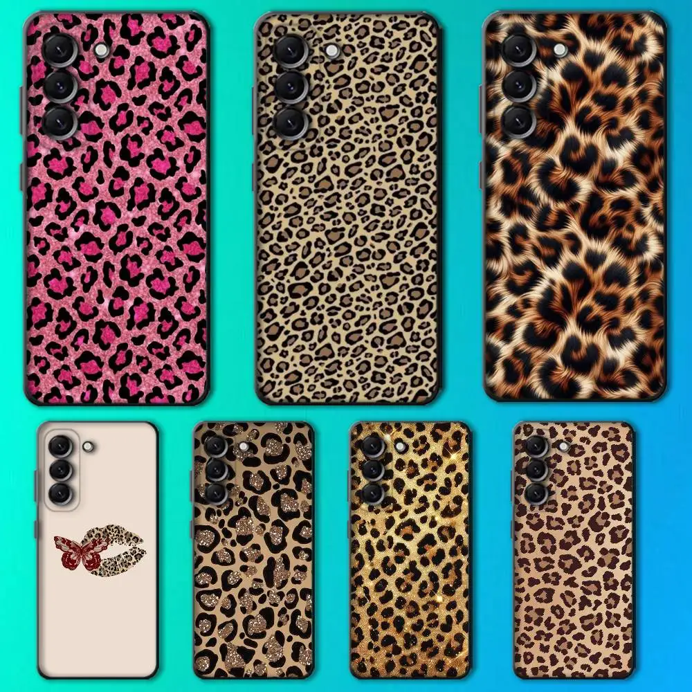 

Leopard P-Pink Tiger Phone Case For Samsung Galaxy A 73,72,51,53,52,71,22,5G,Note,J7,8,9 Soft Black Cover
