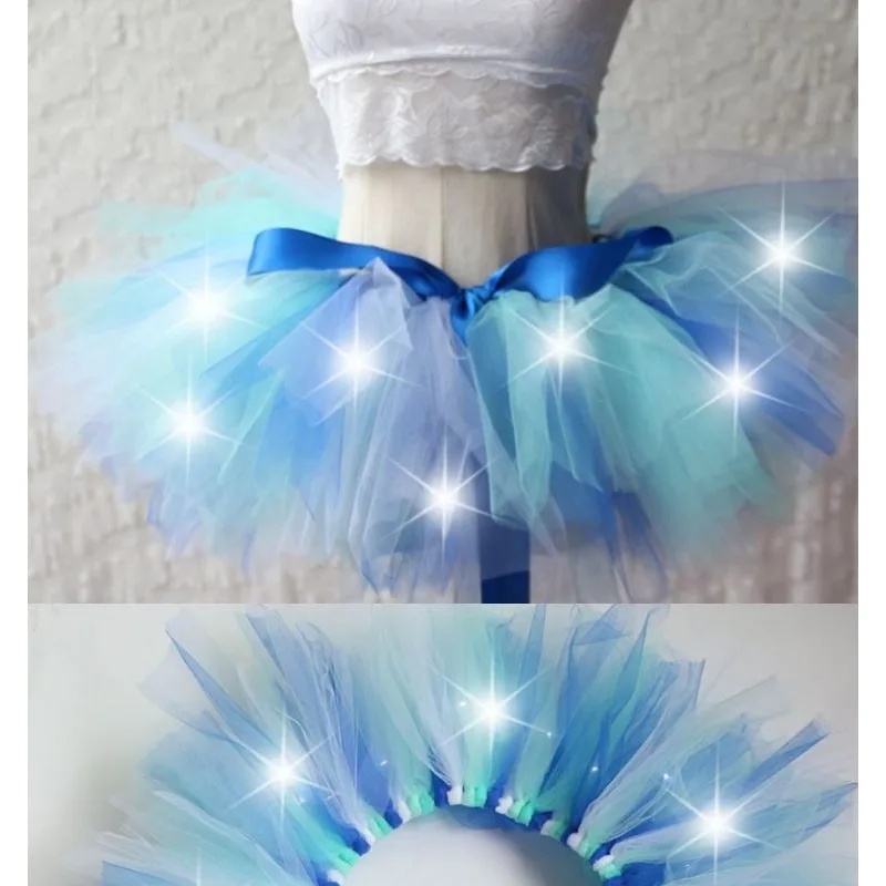Light Up Mini Skirt LED Glowing Outfit Rave Festival Costume Luminous Short Dress Nightclub Party Stage Dance Wear Sexy Flashing view 3