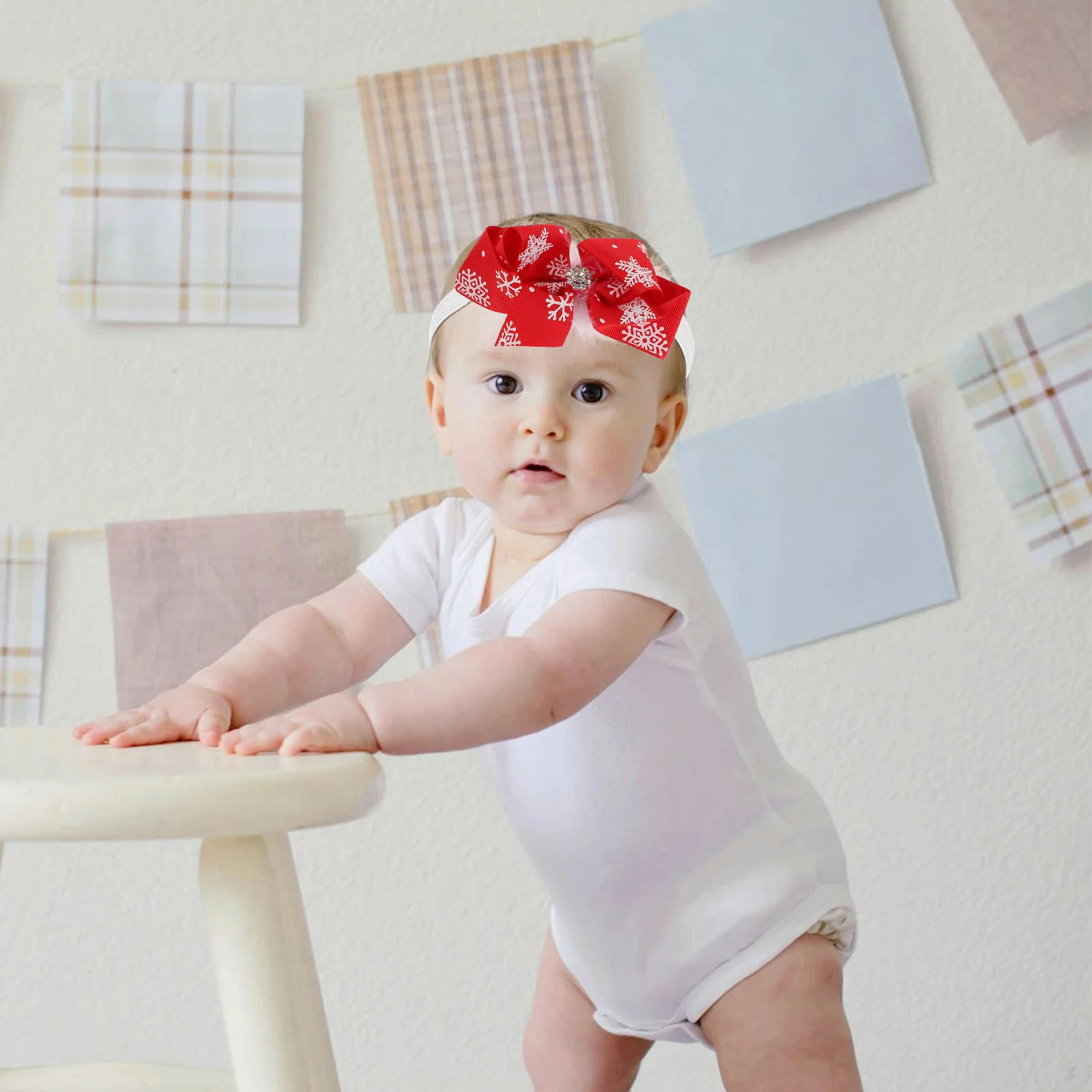 2 個クリスマス女の赤ちゃんヘッドバンド弓ヘアアクセサリー新生児クリスマスベビーヘッドバンドクリスマス幼児頭飾り