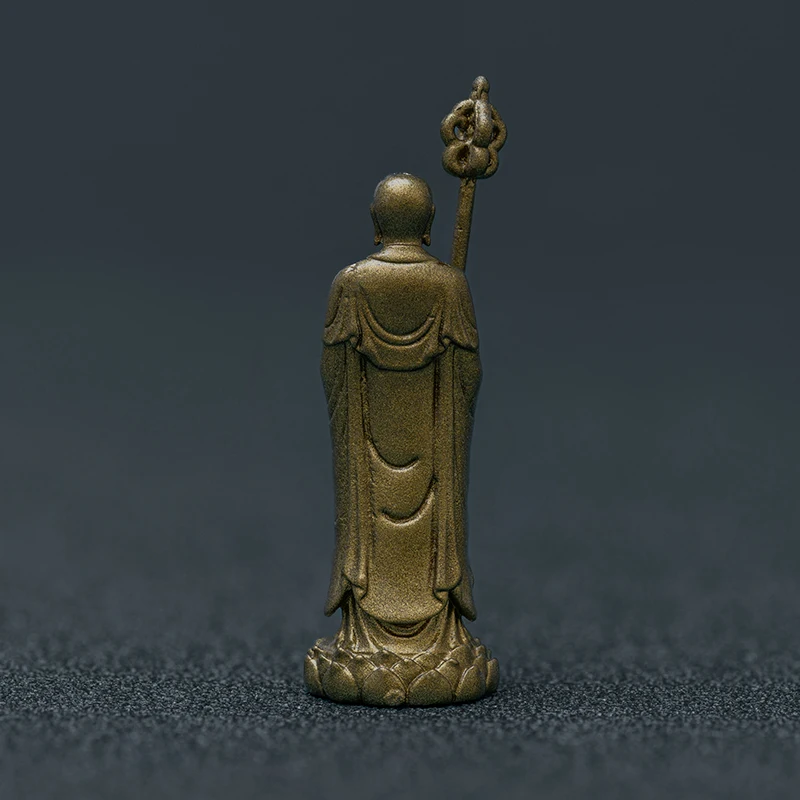 Mini Ksitigarbha Buddha Statue – Handmade Mini Icon of Travel Protection & Spiritual Calm