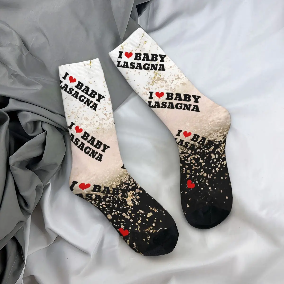 I Love Rock Men's Socks Retro Harajuku Baby Lasagna Street Style Novelty Pattern Crew Sock