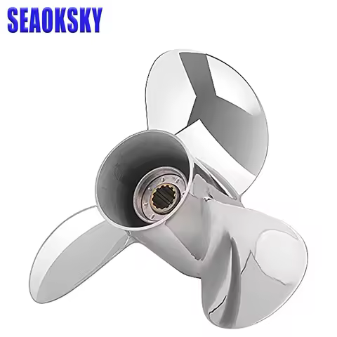 Boat Propeller 11 1/8x13 for Yamaha 40HP-55HP 3 Blades Stainless Steel Propeller 13 Tooth RH 69W-45945-00-EL 11.125x13