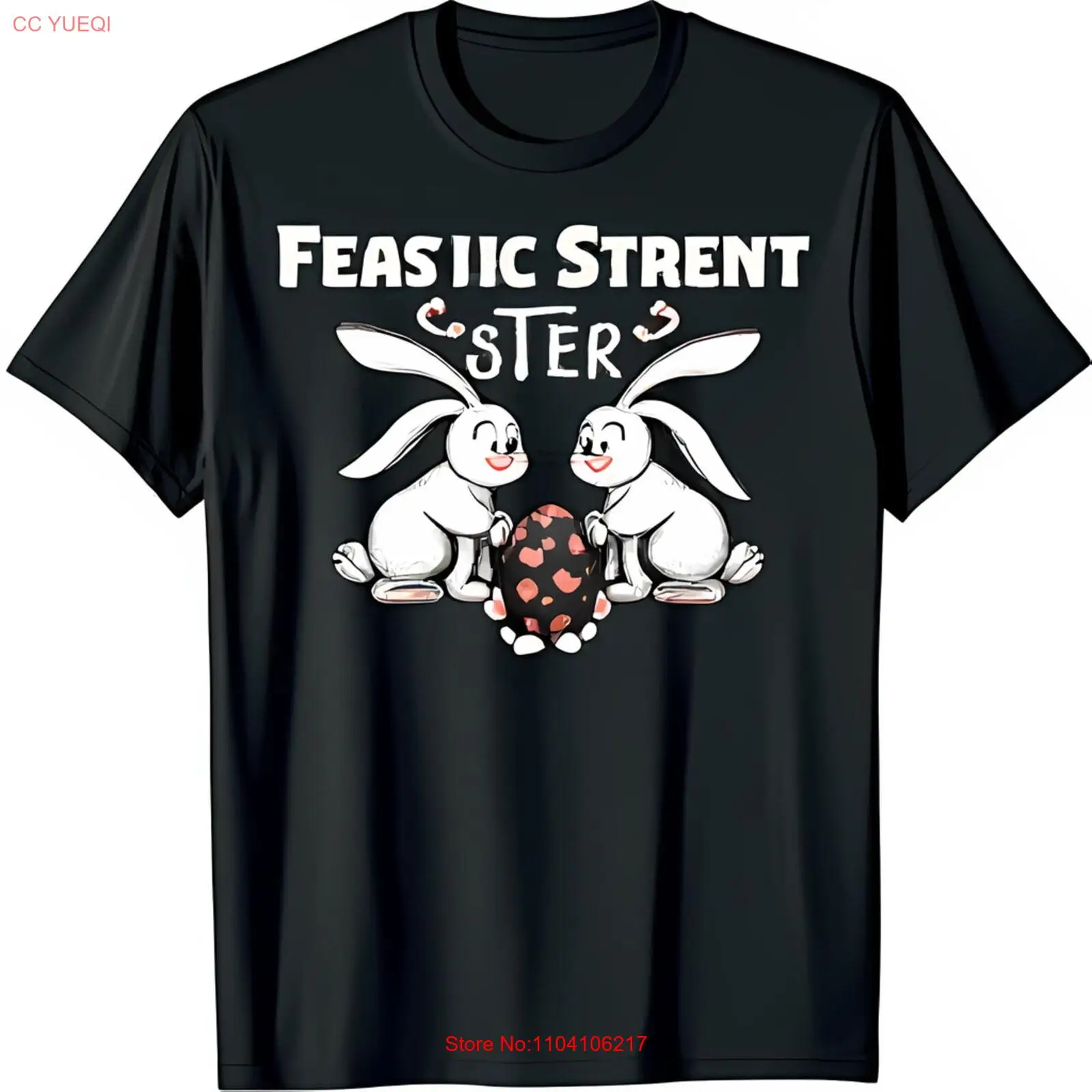 

Причудливая черная футболка с забавным рисунком в виде мультяшного яйца с изображением сердца