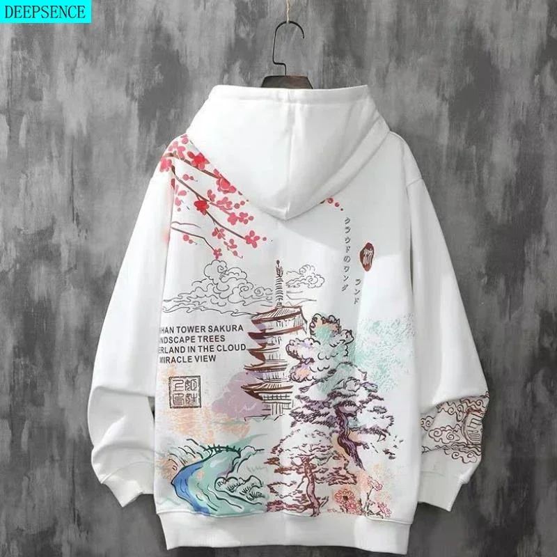 Spring and Autumn Chinese Couple Hoodie Harajuku Style Men's Sweatshirt Loose Hoodie Fashion Y2k Hip Hop Student Hoodie Men