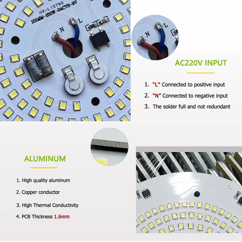 لوحة إضاءة LED سلكية عالية الطاقة 220 فولت، تستخدم لأضواء الفناء الخارجية في مواقع البناء والحدائق والمربعات وورش العمل وما إلى ذلك #4