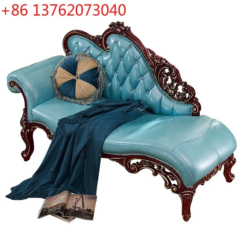 

European solid wood chaise longue beauty chair bedroom single recliner red sandalwood living room