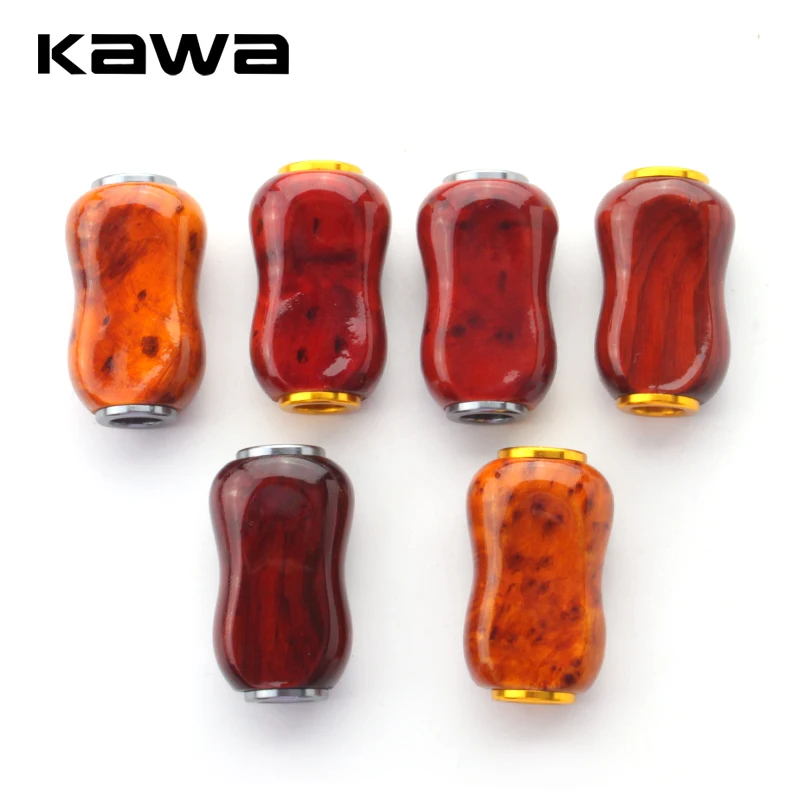 Kawa 1pc Fishing Handle Knob Red Sandalwood Material For S/D Spinning And Water-drop Fishing Reel Handle Accessory For Knob DIY