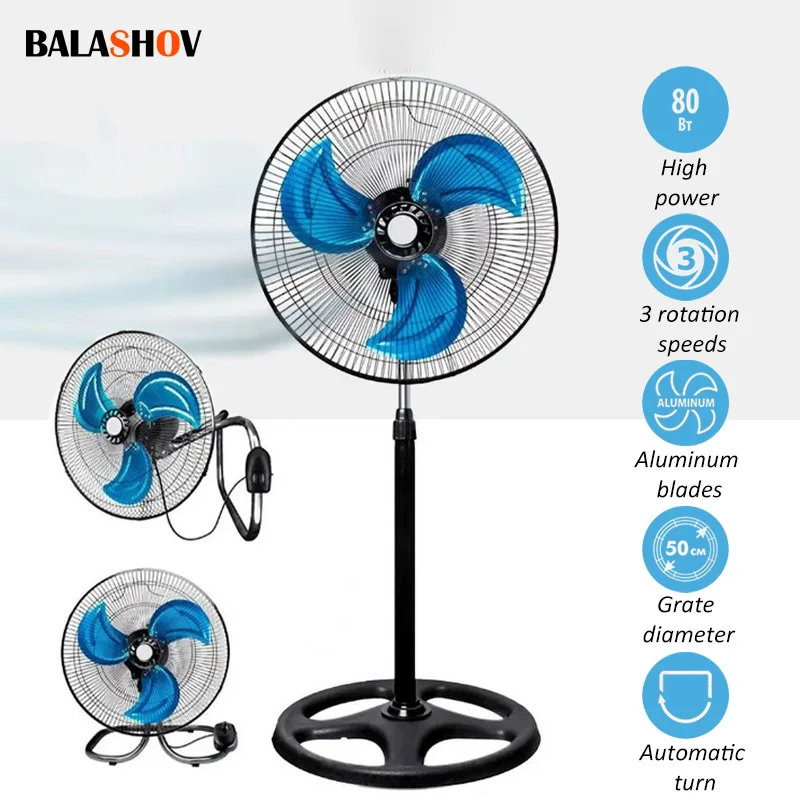 Fan Portable 18 Inch Pedestal Fan 3-Speed Pedestal Fan Adjustable Height Standing Floor Fan for living room, bedroom, kitchen