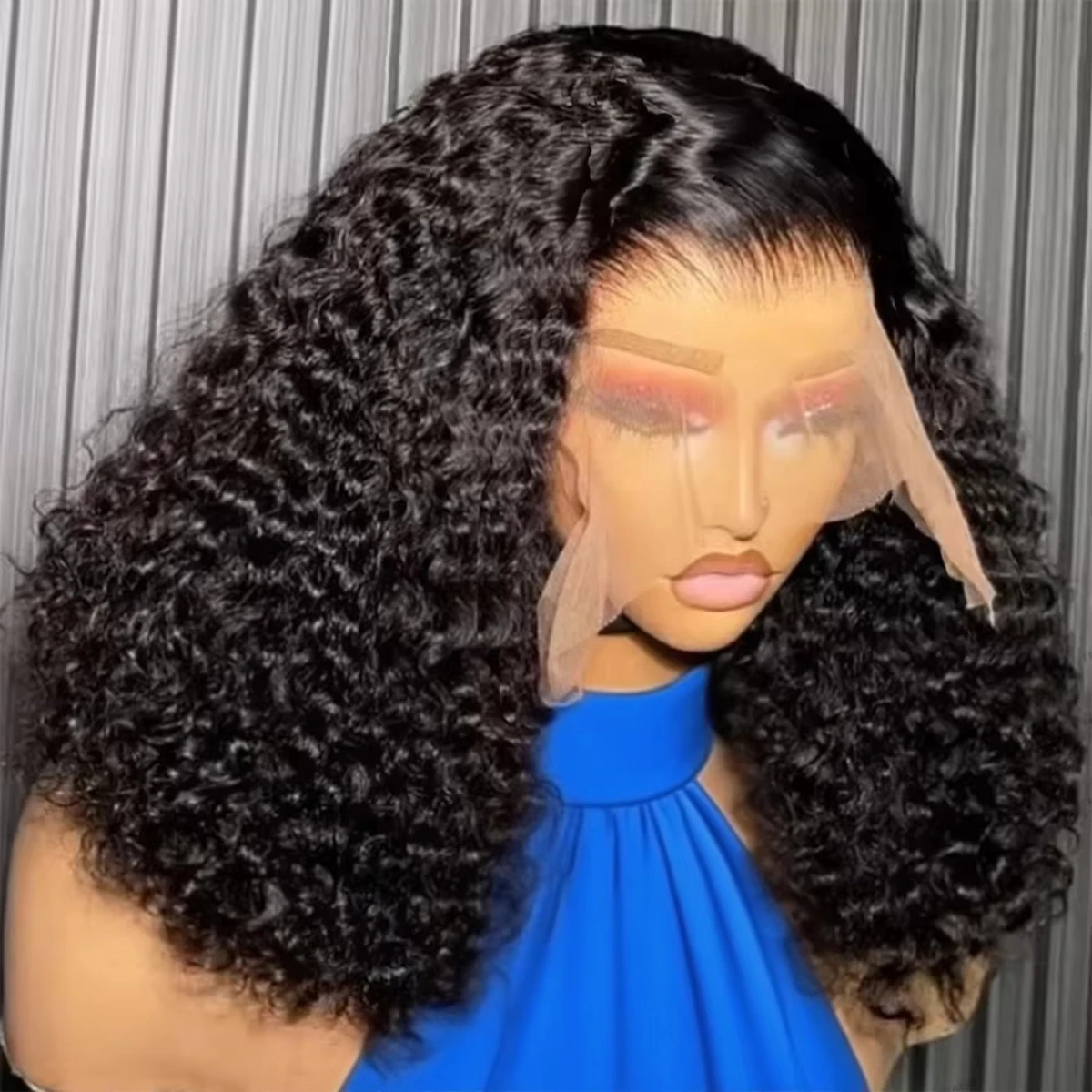 

Curly Wave Bob Wigs Human Hair 13x4 HD Transparent Lace Frontal Wigs 5x5 Close Lace Wig 230% Density 100% Virgin Hair For Woman