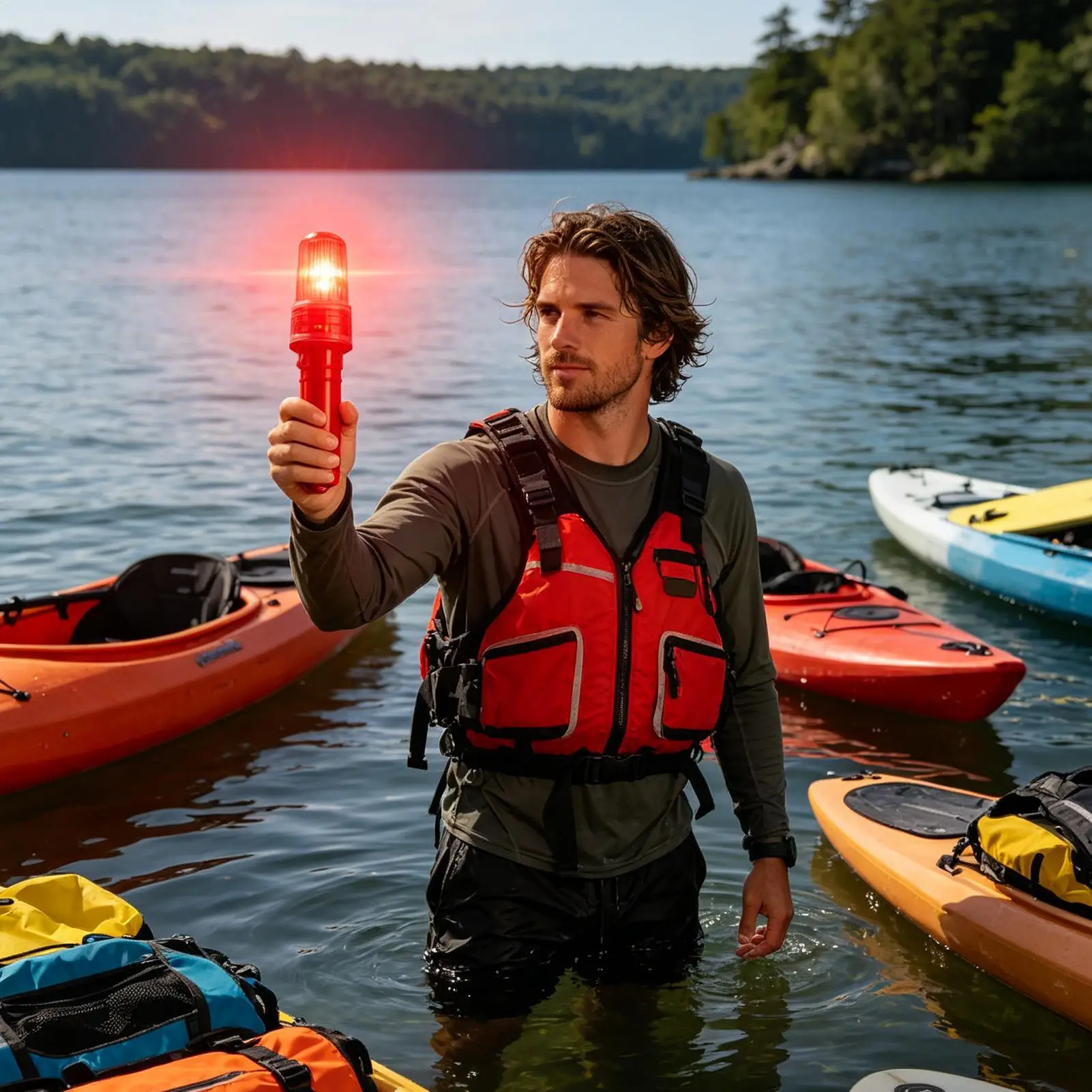 Battery Operated LED Marine Flares, Portable Safety Signal Light for Yacht, Kayak & Boat, Emergency Waterproof Life Raft Light