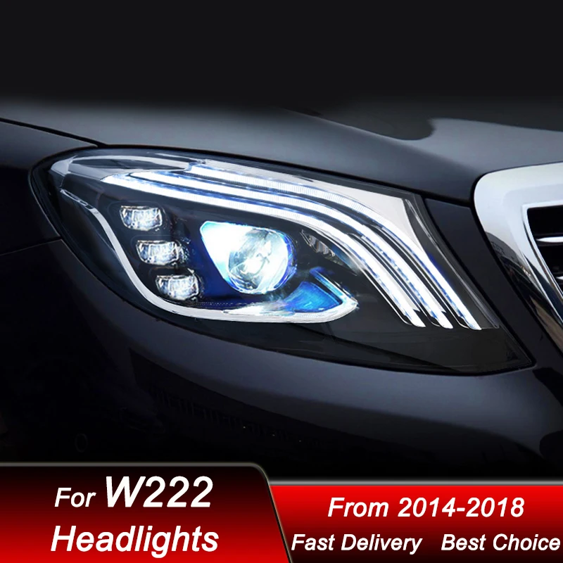 Car Headlights For Mercedes-Benz S class W222 2014-2018 Maybach style LED Auto Headlamp Assembly Projector Lens Accessories Kit