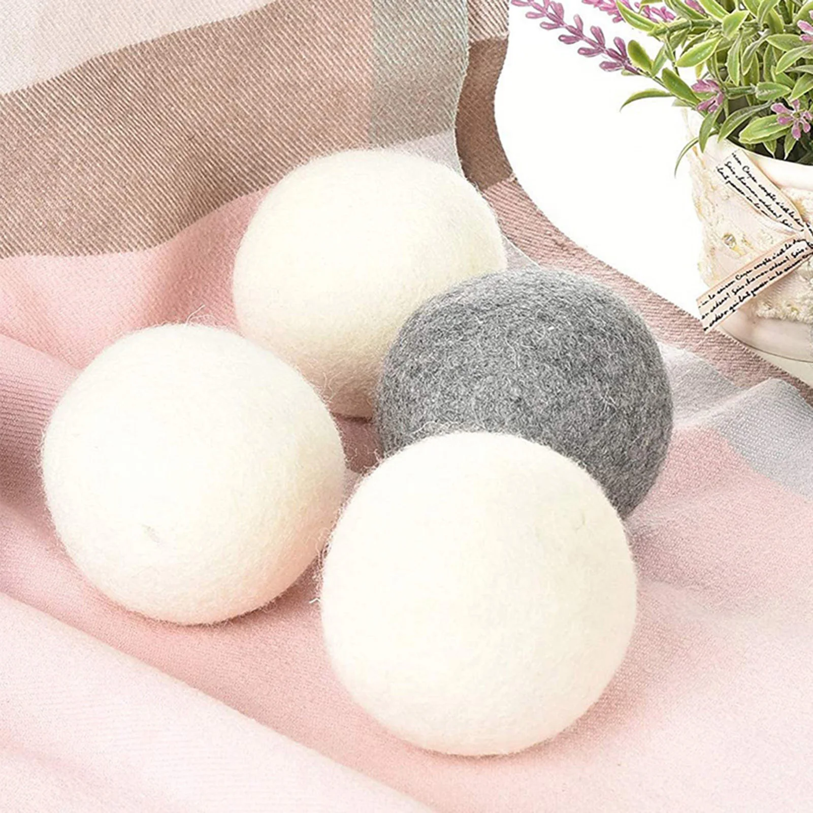 1pc Dryer Ball Natural Wool White Laundry Ball for Clothes Drying Softening Anti-Static Energy Saving Essentials